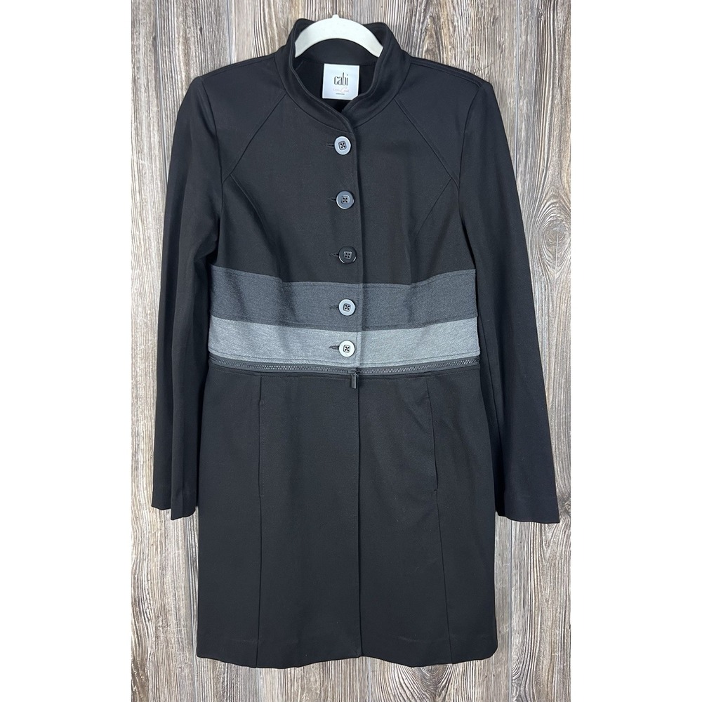 CAbi Osaka Nights Convertible Jacket Coat SMALL Black Gray Career Office #3176